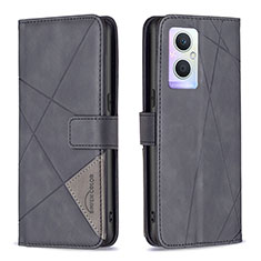 Funda de Cuero Cartera con Soporte Carcasa B08F para Oppo A96 5G Negro