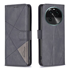 Funda de Cuero Cartera con Soporte Carcasa B08F para Oppo Find X6 5G Negro