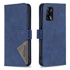 Funda de Cuero Cartera con Soporte Carcasa B08F para Oppo Reno6 Lite Azul