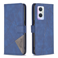 Funda de Cuero Cartera con Soporte Carcasa B08F para Oppo Reno8 Z 5G Azul