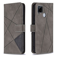 Funda de Cuero Cartera con Soporte Carcasa B08F para Realme 7i RMX2193 Gris