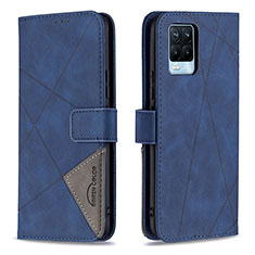 Funda de Cuero Cartera con Soporte Carcasa B08F para Realme 8 4G Azul