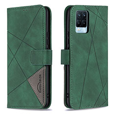 Funda de Cuero Cartera con Soporte Carcasa B08F para Realme 8 4G Verde