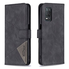 Funda de Cuero Cartera con Soporte Carcasa B08F para Realme 8 5G Negro