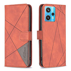 Funda de Cuero Cartera con Soporte Carcasa B08F para Realme 9 4G Naranja