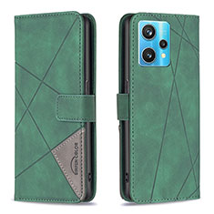 Funda de Cuero Cartera con Soporte Carcasa B08F para Realme 9 Pro+ Plus 5G Verde