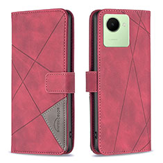 Funda de Cuero Cartera con Soporte Carcasa B08F para Realme C30 Rojo