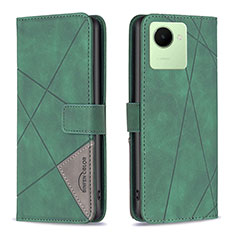 Funda de Cuero Cartera con Soporte Carcasa B08F para Realme C30 Verde