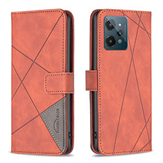 Funda de Cuero Cartera con Soporte Carcasa B08F para Realme C31 Naranja