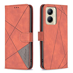 Funda de Cuero Cartera con Soporte Carcasa B08F para Realme C33 Naranja