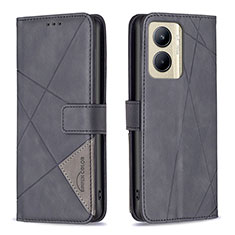 Funda de Cuero Cartera con Soporte Carcasa B08F para Realme C33 Negro