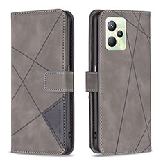 Funda de Cuero Cartera con Soporte Carcasa B08F para Realme C35 Gris