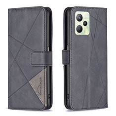 Funda de Cuero Cartera con Soporte Carcasa B08F para Realme C35 Negro