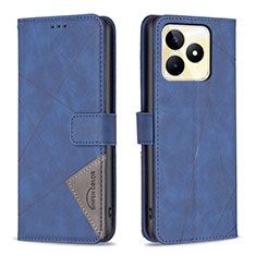 Funda de Cuero Cartera con Soporte Carcasa B08F para Realme C53 Azul