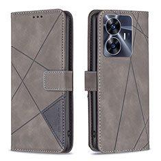 Funda de Cuero Cartera con Soporte Carcasa B08F para Realme C55 Gris