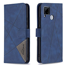 Funda de Cuero Cartera con Soporte Carcasa B08F para Realme Narzo 30A Azul