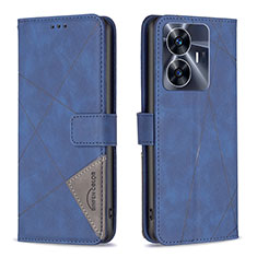 Funda de Cuero Cartera con Soporte Carcasa B08F para Realme Narzo N55 Azul