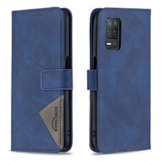 Funda de Cuero Cartera con Soporte Carcasa B08F para Realme Q3i 5G Azul