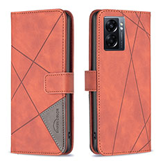 Funda de Cuero Cartera con Soporte Carcasa B08F para Realme Q5i 5G Naranja