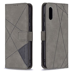 Funda de Cuero Cartera con Soporte Carcasa B08F para Samsung Galaxy A02 Gris