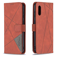 Funda de Cuero Cartera con Soporte Carcasa B08F para Samsung Galaxy A02 Naranja