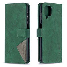 Funda de Cuero Cartera con Soporte Carcasa B08F para Samsung Galaxy A12 5G Verde