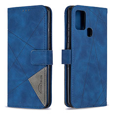 Funda de Cuero Cartera con Soporte Carcasa B08F para Samsung Galaxy A21s Azul