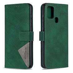 Funda de Cuero Cartera con Soporte Carcasa B08F para Samsung Galaxy A21s Verde