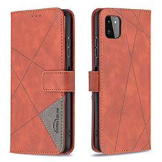 Funda de Cuero Cartera con Soporte Carcasa B08F para Samsung Galaxy A22 5G Naranja