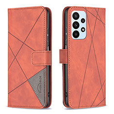 Funda de Cuero Cartera con Soporte Carcasa B08F para Samsung Galaxy A23 4G Naranja