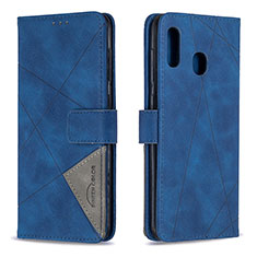 Funda de Cuero Cartera con Soporte Carcasa B08F para Samsung Galaxy A30 Azul