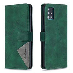 Funda de Cuero Cartera con Soporte Carcasa B08F para Samsung Galaxy A51 4G Verde