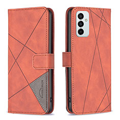 Funda de Cuero Cartera con Soporte Carcasa B08F para Samsung Galaxy F23 5G Naranja