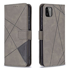 Funda de Cuero Cartera con Soporte Carcasa B08F para Samsung Galaxy F42 5G Gris