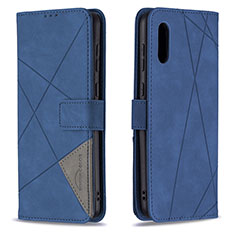 Funda de Cuero Cartera con Soporte Carcasa B08F para Samsung Galaxy M02 Azul