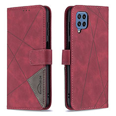 Funda de Cuero Cartera con Soporte Carcasa B08F para Samsung Galaxy M32 4G Rojo