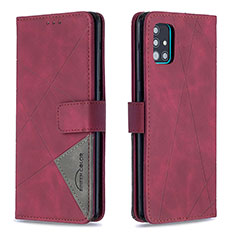 Funda de Cuero Cartera con Soporte Carcasa B08F para Samsung Galaxy M40S Rojo