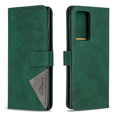 Funda de Cuero Cartera con Soporte Carcasa B08F para Samsung Galaxy Note 20 Ultra 5G Verde