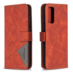 Funda de Cuero Cartera con Soporte Carcasa B08F para Samsung Galaxy S20 Lite 5G Naranja