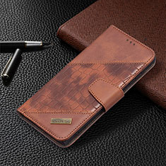 Funda de Cuero Cartera con Soporte Carcasa B08F para Samsung Galaxy S21 Ultra 5G Marron