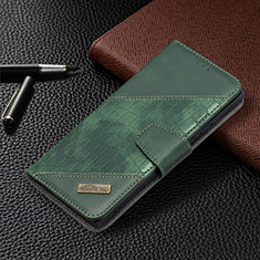 Funda de Cuero Cartera con Soporte Carcasa B08F para Samsung Galaxy S21 Ultra 5G Verde