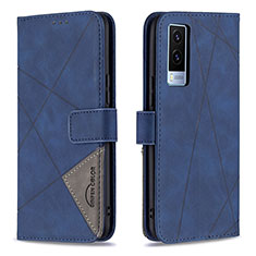 Funda de Cuero Cartera con Soporte Carcasa B08F para Vivo V21e 5G Azul