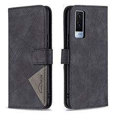 Funda de Cuero Cartera con Soporte Carcasa B08F para Vivo V21e 5G Negro