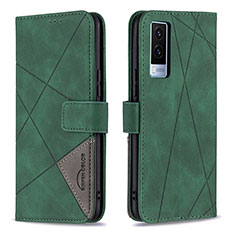 Funda de Cuero Cartera con Soporte Carcasa B08F para Vivo V21e 5G Verde