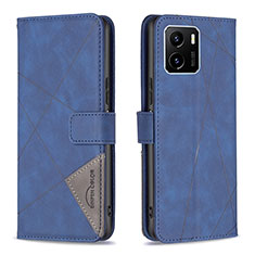 Funda de Cuero Cartera con Soporte Carcasa B08F para Vivo Y01 Azul