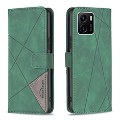 Funda de Cuero Cartera con Soporte Carcasa B08F para Vivo Y01 Verde