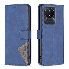 Funda de Cuero Cartera con Soporte Carcasa B08F para Vivo Y02 Azul