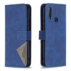 Funda de Cuero Cartera con Soporte Carcasa B08F para Vivo Y3s Azul