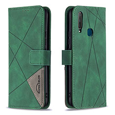 Funda de Cuero Cartera con Soporte Carcasa B08F para Vivo Y3s Verde