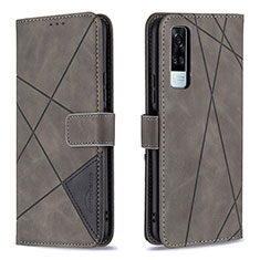 Funda de Cuero Cartera con Soporte Carcasa B08F para Vivo Y51 (2021) Gris